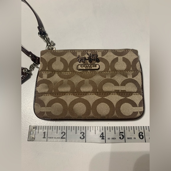 Coach Beige Monogram Wristlet - Picture 4 of 12